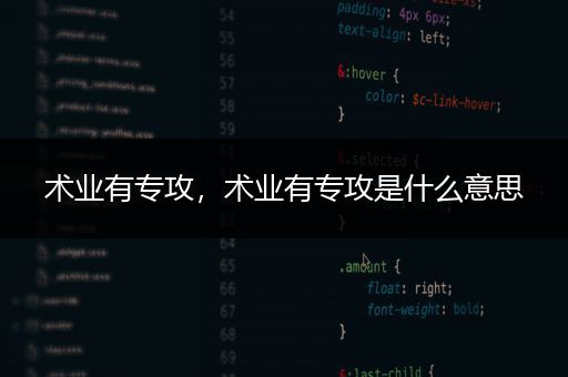 术业有专攻，术业有专攻是什么意思